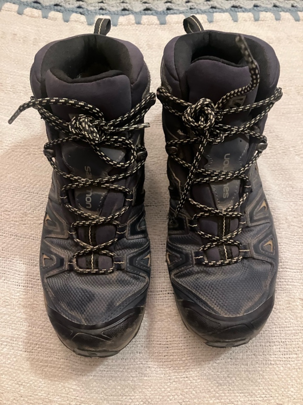 Salomon Women's Dark Blue Lace-Up Trail Boots